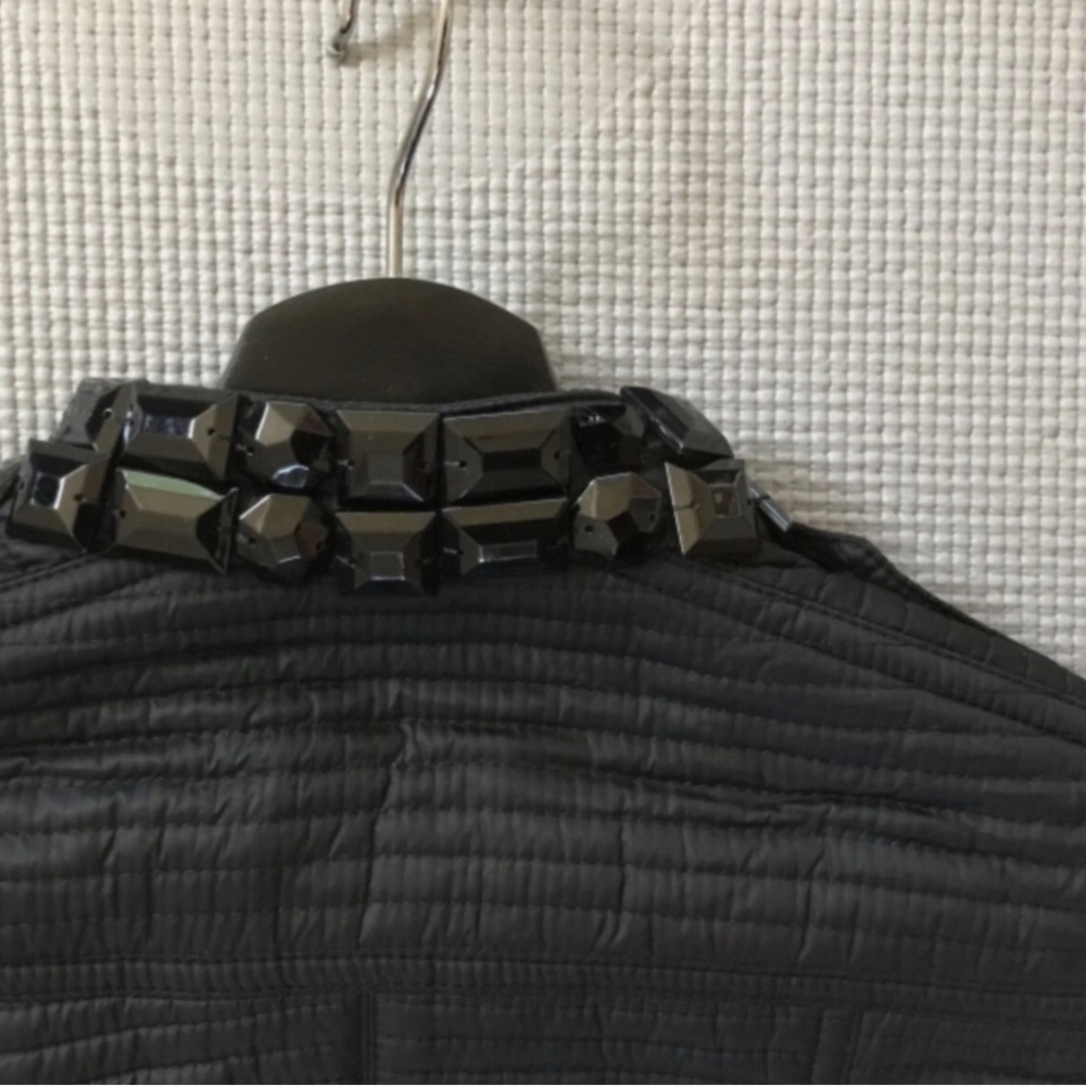 Burberry London Black Quilted Jacket with Jeweled Trim size 0/2 XS - Picture 8 of 10